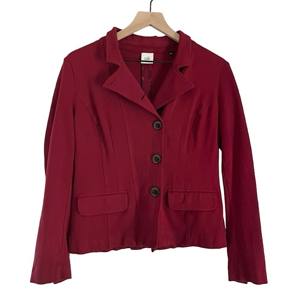 Cabi Women’s Notch Lapel Button Front Blazer Jacket in Red Size‎ 4